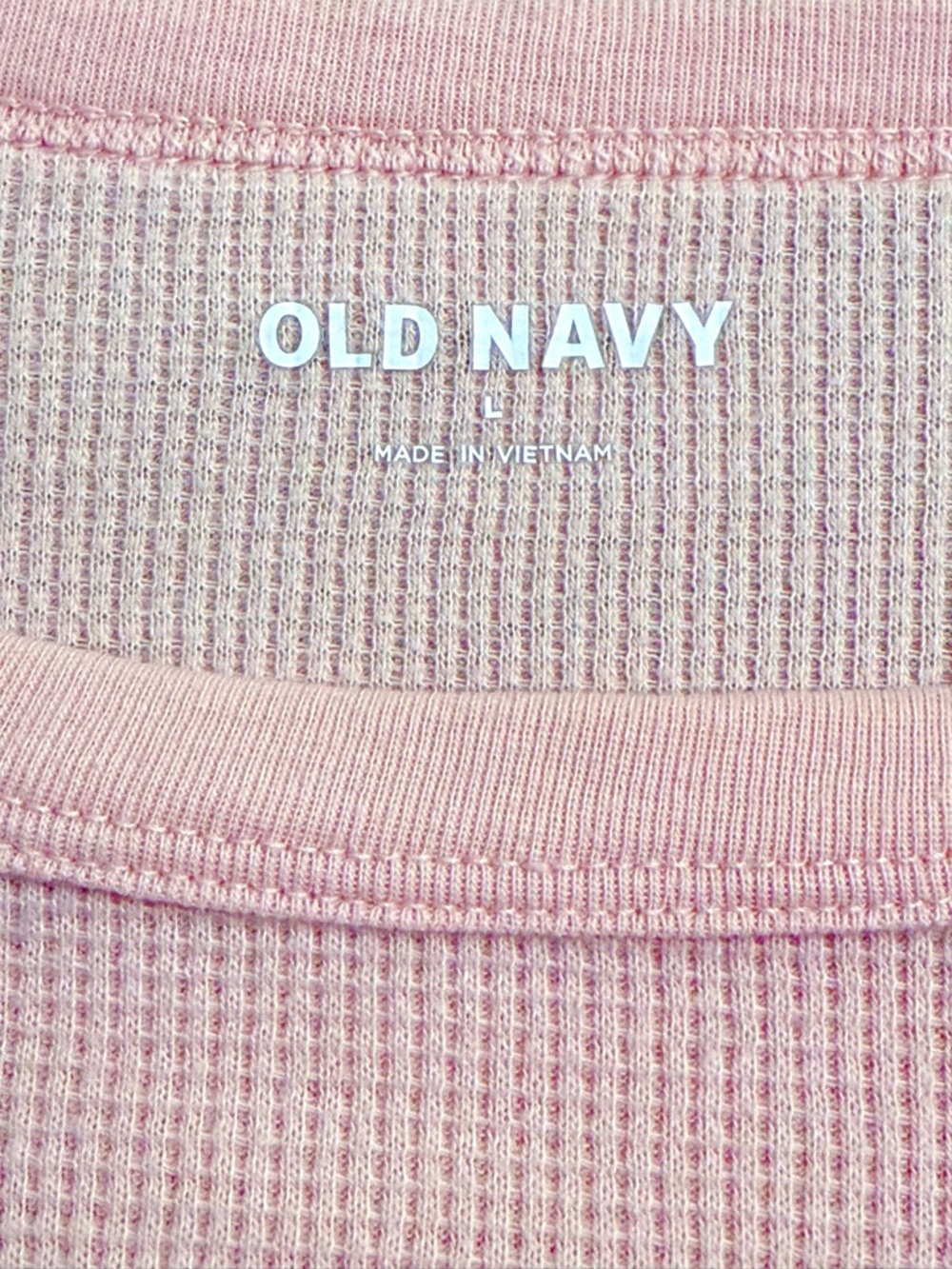 Up-Cycled Old Navy Pink Ribbed Tee | “Luna Papillon Handmade” Heart Crochet Tee - Picture 2 of 9